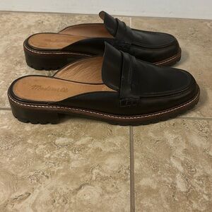 Madewell Black Lugsole Leather Loafers